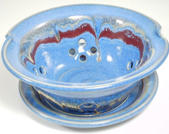 Ceramic Colander - Berry Bowl Colander - Fruit Bowl - Clay Berry Basket - Ceramic Berry Bowl - Pottery Colander - Colander - In Stock