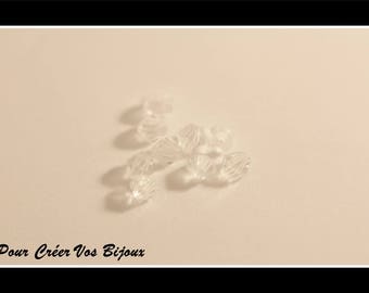 Set of 50 pearls spinning top transparent 4mm acrylic