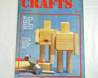 Crafts Magazine Part 17, UK Vintage Magazine - Using Wood Off-Cuts, Carving Plaster, Marbling Tutorial, Crochet Place Mats , Glass Cutting