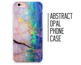 Abstract Opal Crystal Phone Case - Pink and Blue Opal Stone for iPhone X 8 Plus 7 6 6s 5 5s 5c SE + Samsung S6 S7 S8+
