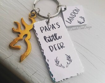 Papa's Little Deer • Dad Keychain • Gifts for Dad • Gifts for Grandpa • Hunting Buddy Keychain • Daddy's Deer • Father's Day • Gifts for Dad