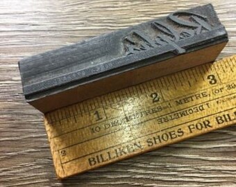 Vintage Letterpress Printer Block Ralph's Fine Appears Letterhead Banner Type
