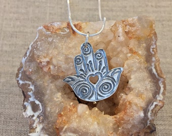 Hamsa Fine Silver Pendant
