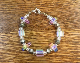 Beaded Glass Rainbow Gay Pride LGBQT Bracelet Togle Clasp