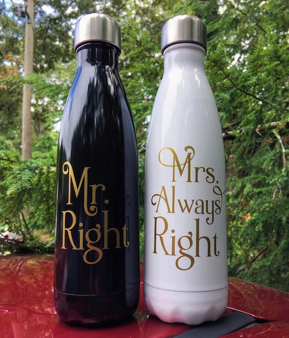 Bride and Groom Swell Bottles - Wedding, Couple, Engagement, Wedding Present, Swell Bottle