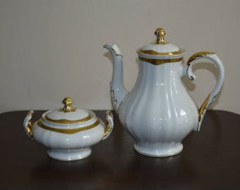Franconia Krautheim Jewel Coffee Tea Pot and Sugar Bowl