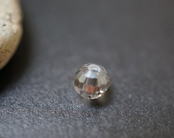 Swarovski Micro Faceted Smokey Quartz Crystal Round Beads - 6mm - 10 pcs
