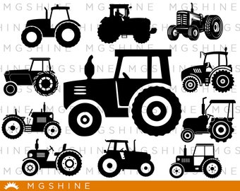 Tractor SVG for Cricut, Silhouette - Tractor silhouette - Tractor png clipart - Tractor dxf vector files - TS52