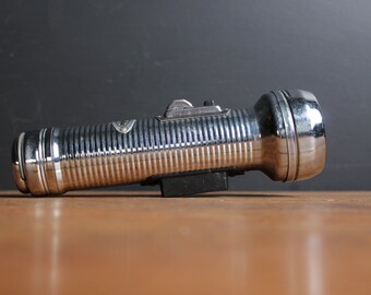 Vintage Flashlight - True Value - Working - Magnetic - Camping - Summer - Portable Light - Metal - Heavy Duty - 2 D Cells