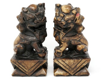 1960's Marble Foo Lions