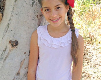 Cheyenne's Ultimate Ruffle Tshirt. PDF sewing pattern for toddler girl sizes 2t - 12.
