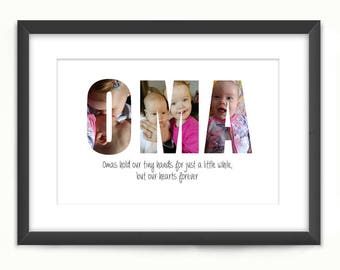 Oma Personalised Print With Verse - Custom Photo Art Collage - Birthday/Mother's Day Gift for German/Dutch Grandmother - Digital Download