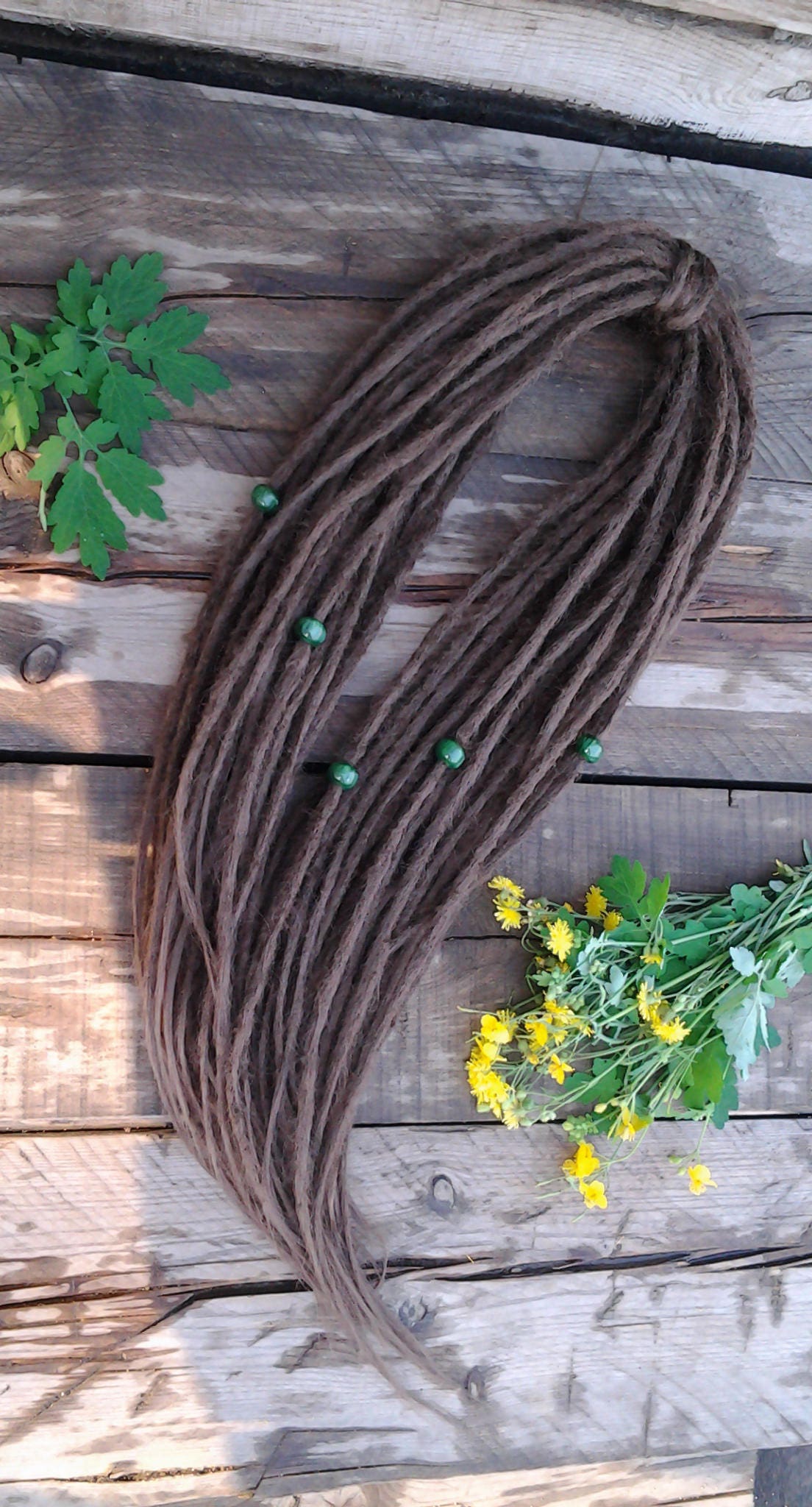 SYNTHETIC DREADS Brown Full Set Double Ended Dreadlocks. Soft