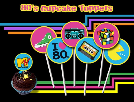 Free Printable 80 S Cupcake Toppers