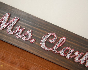 Customized string art, teacher string art, teacher appreciation, christmas gift, end of the school year gift, dark brown stain, teachers