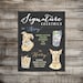 Signature Drink Sign with Custom Watercolor Pet Portrait