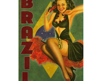 BRAZIL 1PS- Handmade Leather Journal / Sketchbook - Travel Art