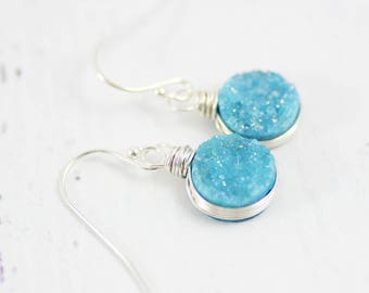 Blue Opal Earrings, Blue Topaz Earrings, Light Blue Earrings, Ocean Blue Earrings, London Blue Topaz Earrings, London Blue Earrings, Blue