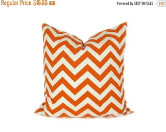 15% Off Sale ORANGE Pillow. Decorative Pillow, Chevron Pillow, Accent pillow, throw pillow covers , Pillows for couch, Orange and Cream