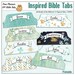 Bible Tabs for Bible Journalling / Inspired Light Teal Patterns 66 Books of the Bible side Tabs and BONUS 12 Top Topical Tabs
