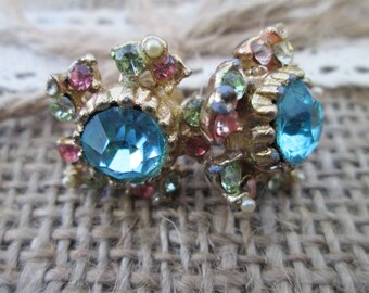 Vintage rhinestone earrings, Coro earrings rhinestone earrings