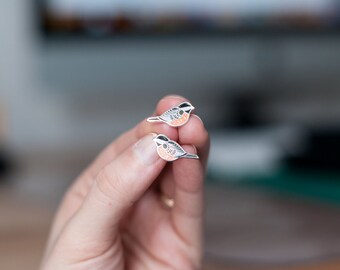 Chickadee Earrings | Enamel Jewelry | Stud Earrings | Song Bird