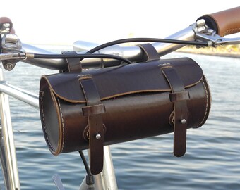 Leather Bicycle Bag - Leather Bag - Bike bag, Espresso