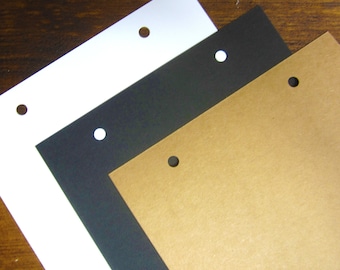 10 EXTRA PAGES A4/A5 White/Black/Kraft Ring Binding Book Pages