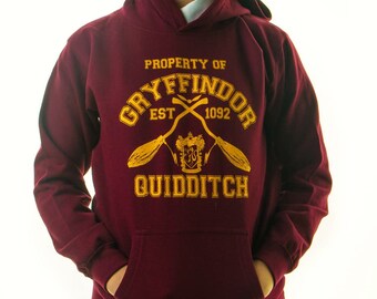 HARRY POTTER HOODIE Inspired Gryffindor Quidditch Team Jumper Adults Hoody Jumper