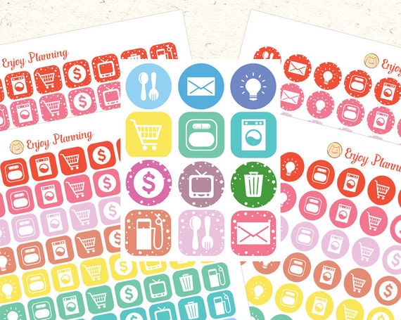 Icon Printable Planner Stickers Printable Icons Planner