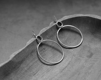 Silver Circles Hoops