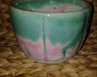 Green and Pink Pottery Bowl