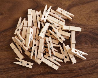3.5cm Wooden Clip / Cloth Pin - Natural Wood Color