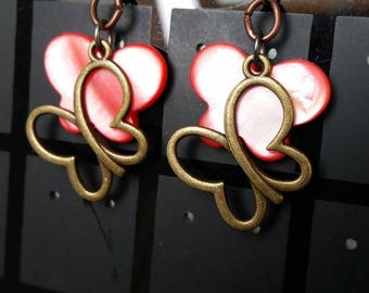 mother of Pearl and butterfly earrings