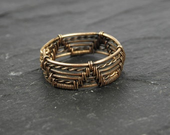Man ring Aergar woven in Bronze