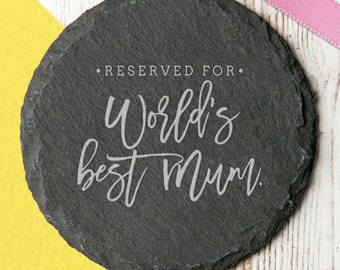 Worlds Best Mum Slate Coaster