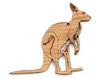 Kangaroo Ornament - Timber Green Woods. Sustainable Harvest Wood. Made in the USA!