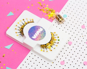 Glitter Eyelashes, Holographic Glitter, Egyptian Costume, Fancy Dress, False Eyelashes, Drag, Lashes, Festival, Gold Glitter, Cleopatra