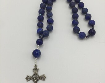 Lapis Lazuli Anglican Rosary Protestant Prayer Beads. Protestant Rosary Episcopal Rosary Protestant Rosary Something Blue Rosary
