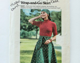 1970s Vintage Sewing Pattern - Butterick 3768 - Wrap Skirt