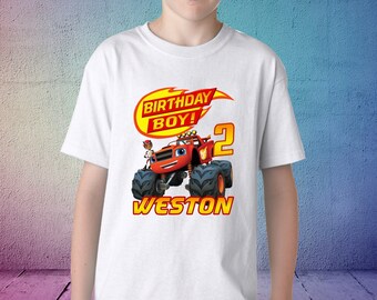 blaze monster machine birthday shirt