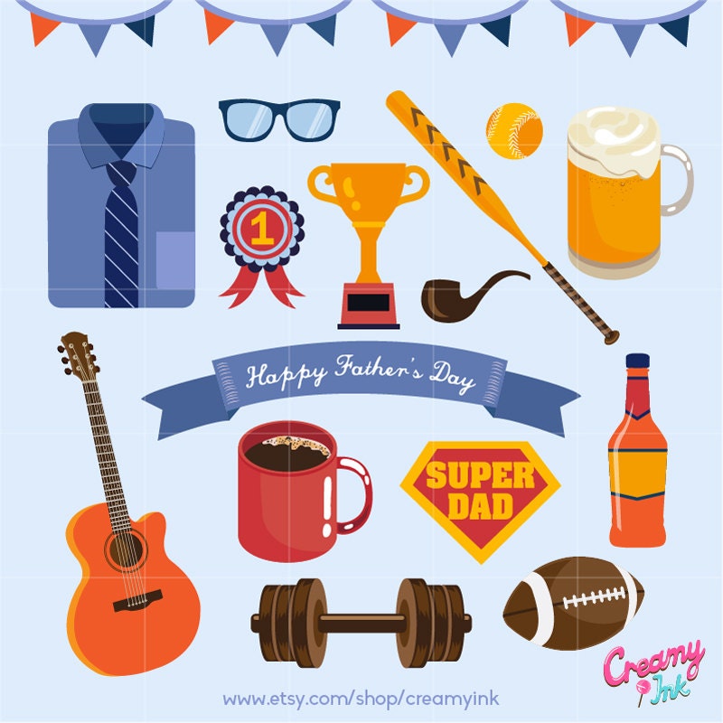 Happy Father's Day Digital Vector Clip art / Fathers Day