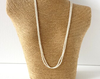 Glass pearl necklace, long necklace, delicate necklace, dainty necklace, seed beads, seed bead necklace, handmade jewelry, layering necklace