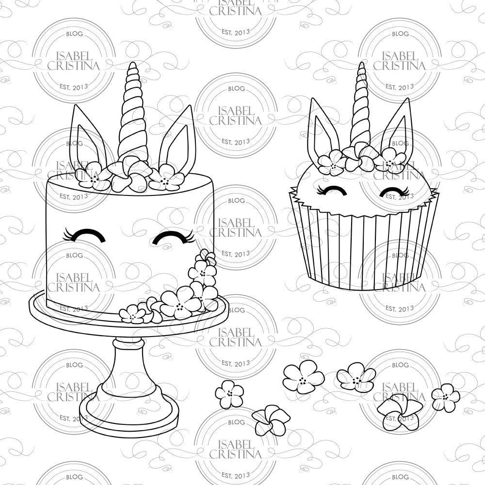 View Unicorn Cakes Coloring Pages Pictures - COLORIST