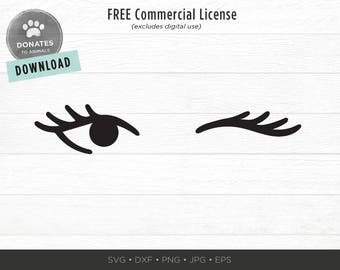 Winking Eyes SVG | Winking Eye Cut File Cuttable | Winking SVG | Eyelashes Girl Svg | Lashes Svg Fashion Face Cut File Trendy Makeup Clipart