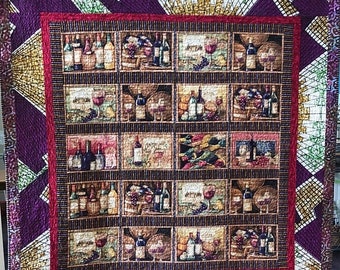 On Sale Wine and Wanderlust 60x64 inch art quilt