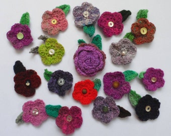 Multicolour Crochet Wool Flower Corsage/Brooch Large or Small