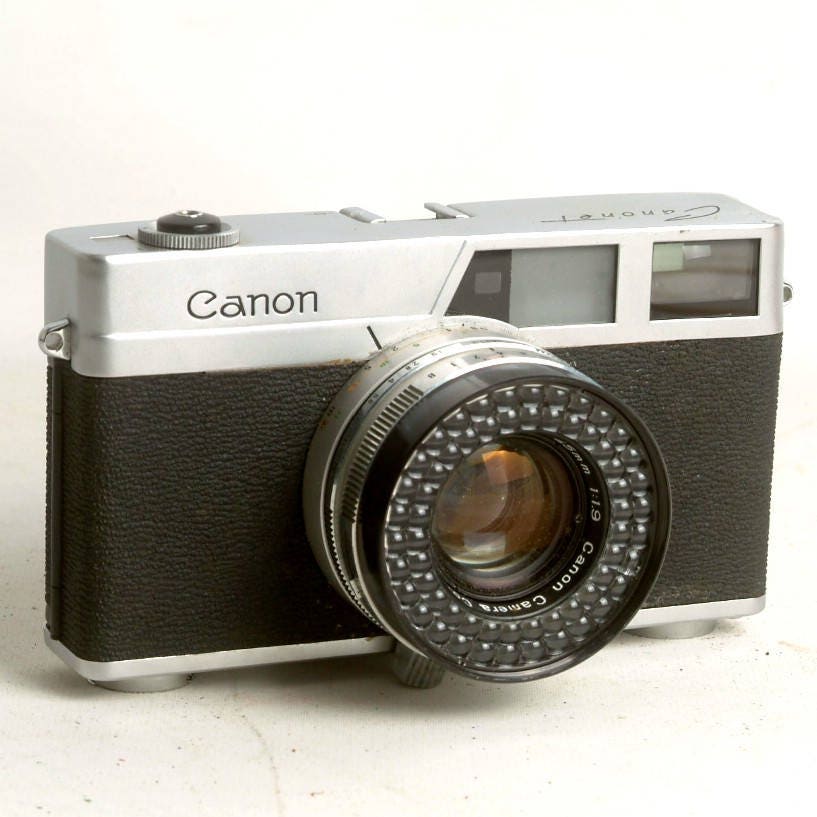 Vintage Camera Canon Canonet Rangefinder with 45mm Lens for 35mm Film ...