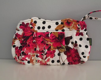 Small Floral Clutch, Wristlet Clutch, Pink Clutch Purse, Evening Clutch, Wedding Accessory, Bridesmaid Clutch