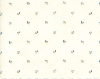 Ann's Arbor - Buds Natural Blue by Minick & Simpson for Moda, 1/2 yard, 14845 23
